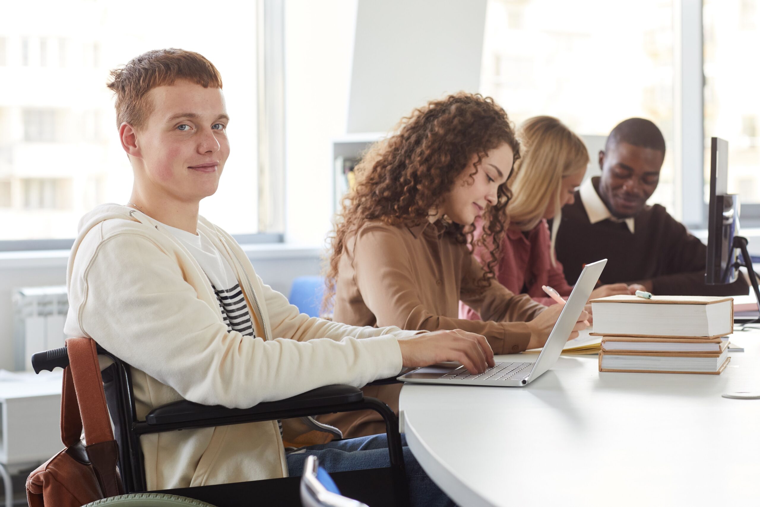 Group of students studying at a table